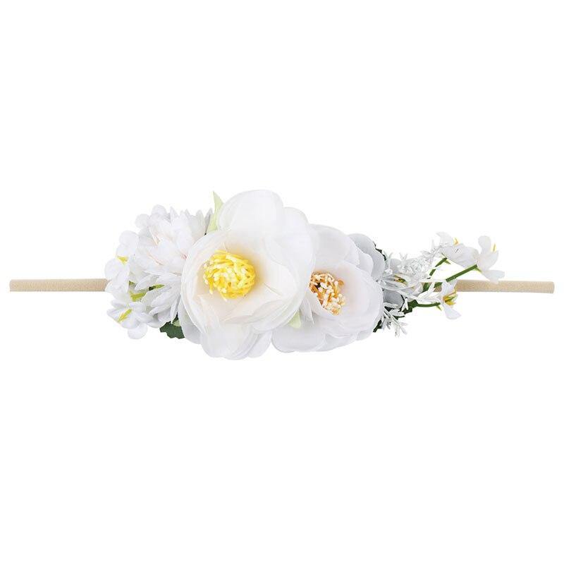 TIARAS CON FLORES BLANCAS NIÑA - Mibebu -  Ropa Infantil