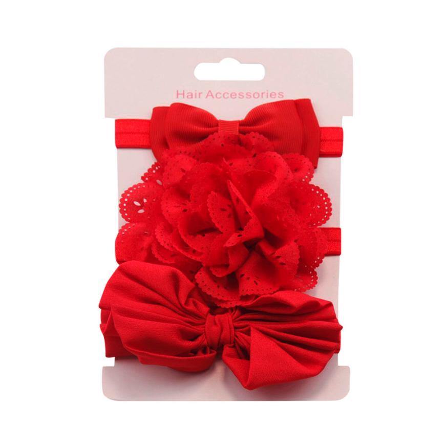 SET DE TIARAS ROJO NIÑA - Mibebu -  Ropa Infantil