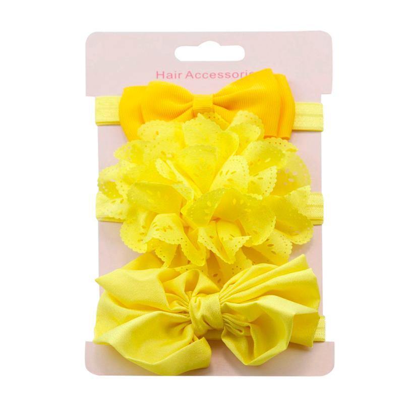 SET DE TIARAS AMARILLO NIÑA - Mibebu -  Ropa Infantil
