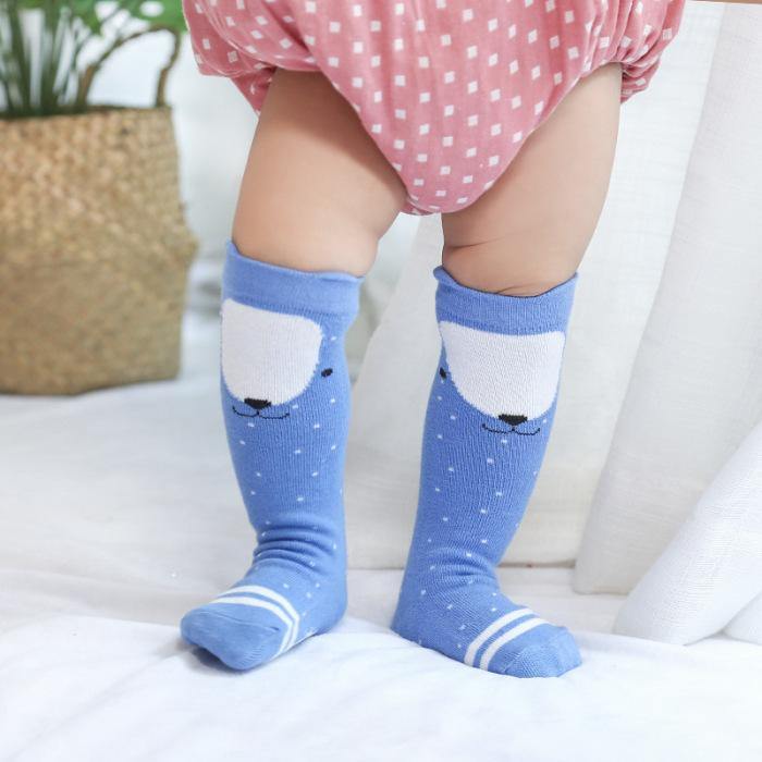 CALCETAS LARGAS NIÑA AZUL - Mibebu -  Ropa Infantil