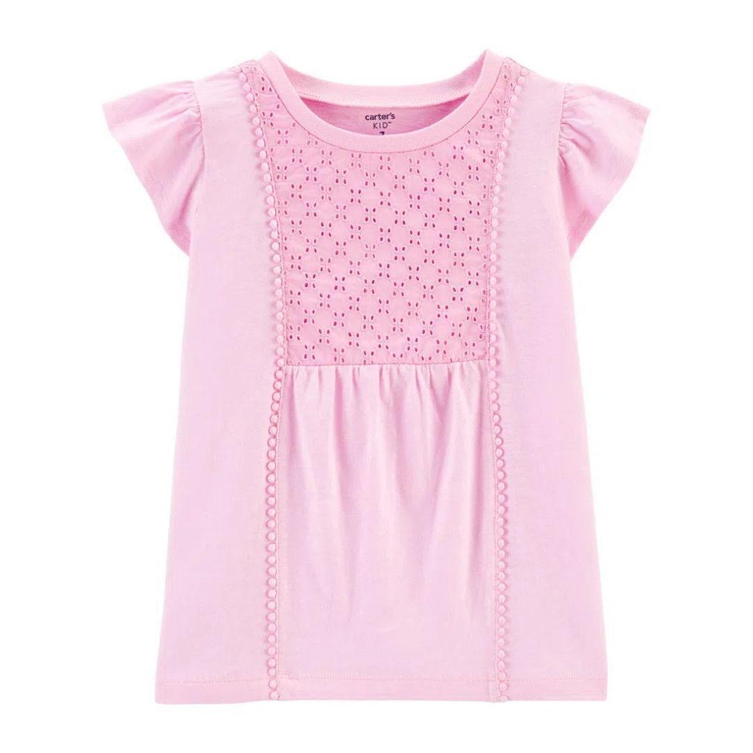 BLUSA CARTERS ROSA BORDADO NIÑA - Mibebu -  Ropa Infantil