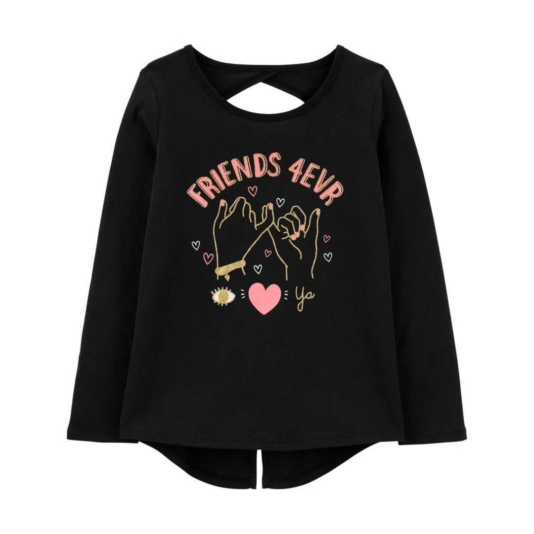 BLUSA CARTERS NEGRA FRIENDS NIÑA - Mibebu -  Ropa Infantil