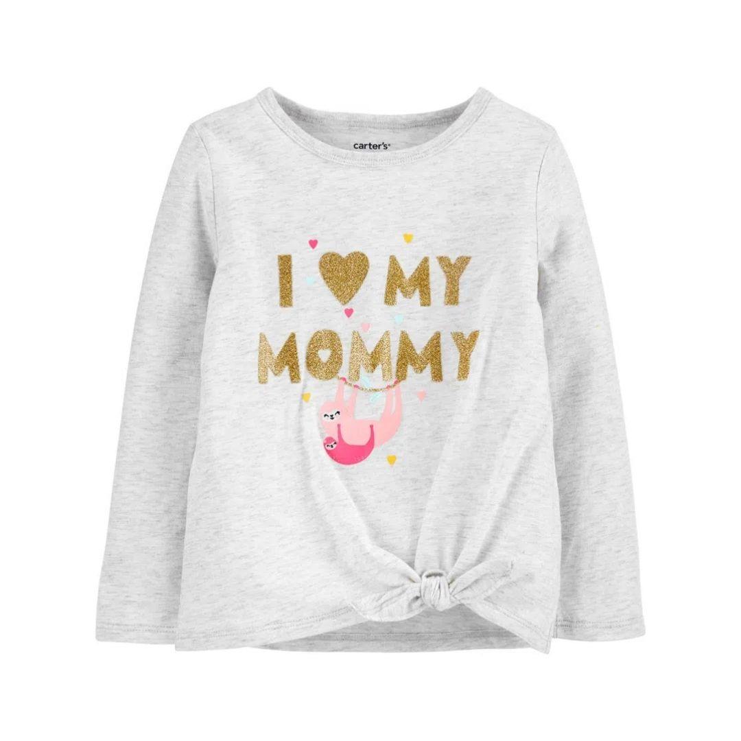 BLUSA CARTERS GRIS LOVE MOMMY NIÑA - Mibebu -  Ropa Infantil