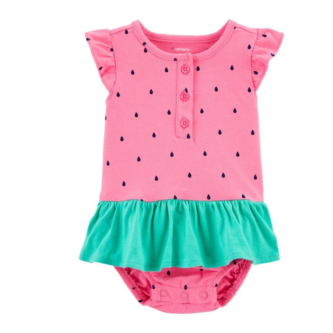 VESTIDO PAÑALERO  ROSA FRESA CARTERS NIÑA - Mibebu -  Ropa Infantil