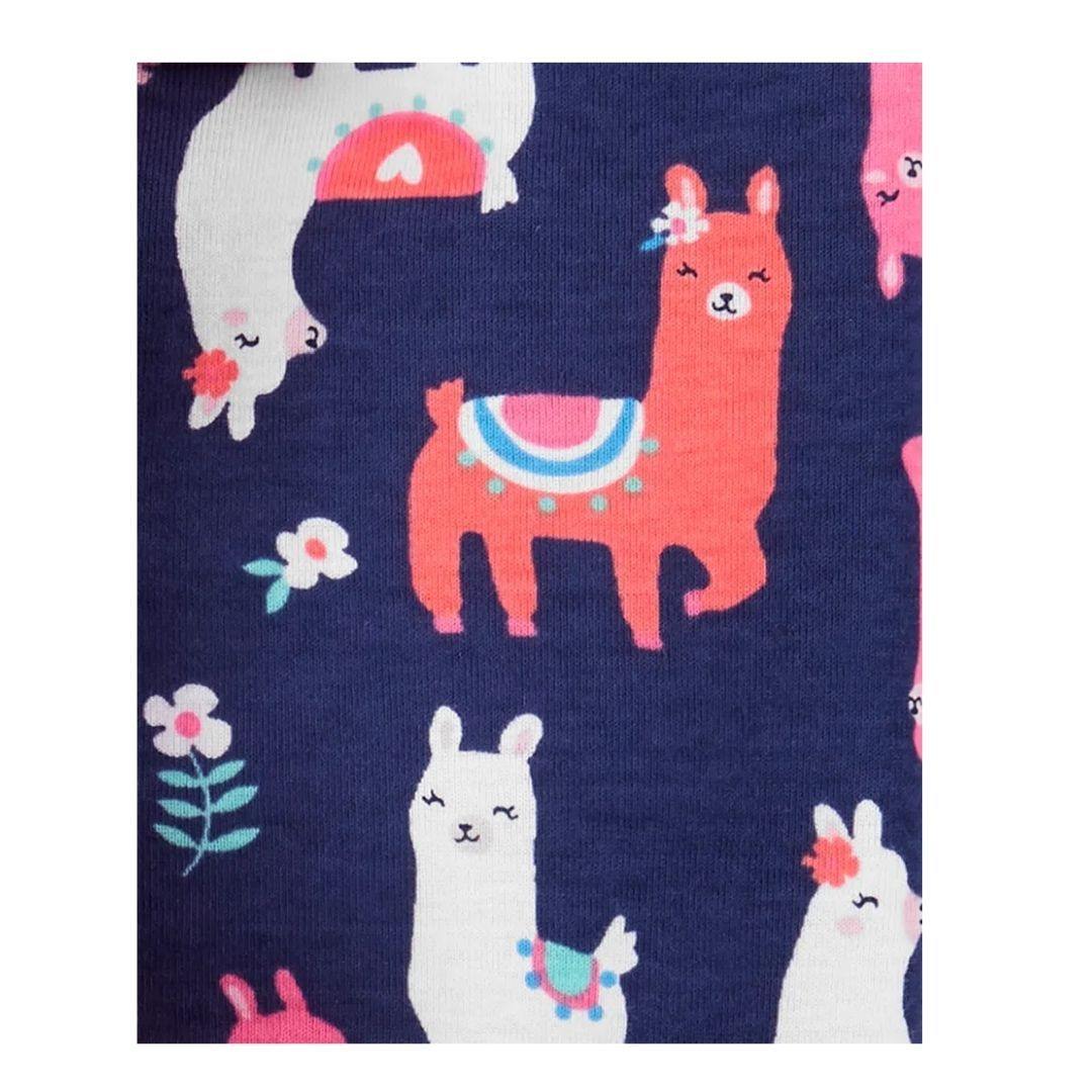 PIJAMA CARTERS 4PZAS LLAMA AZUL Y ROSA NIÑA - Mibebu -  Ropa Infantil