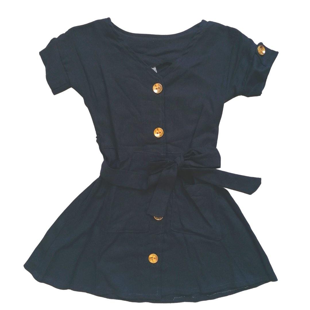 VESTIDO AZUL MARINO NIÑA - Mibebu -  Ropa Infantil