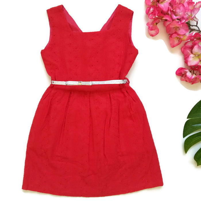VESTIDO ROJO BORDADO NIÑA