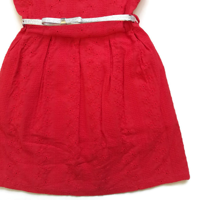 VESTIDO ROJO BORDADO NIÑA