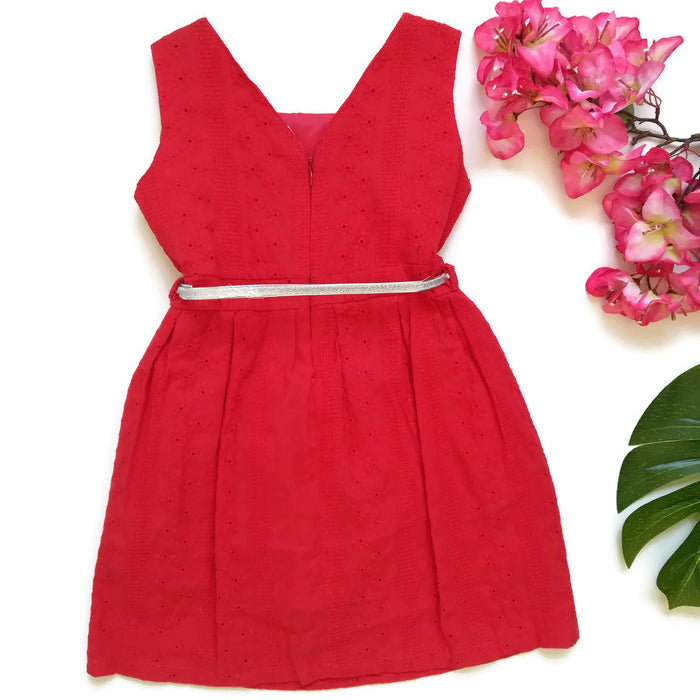 VESTIDO ROJO BORDADO NIÑA