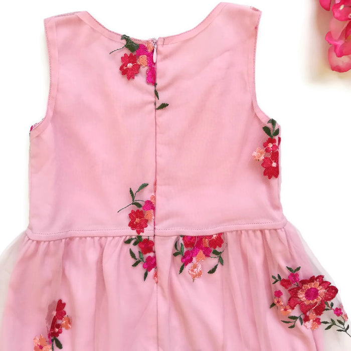 VESTIDO ROSA BORDADO NIÑA