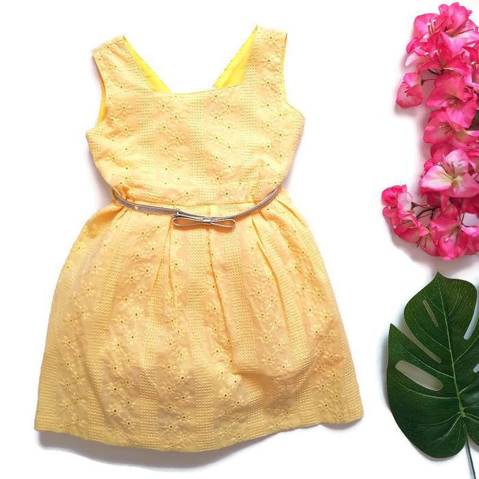 VESTIDO AMARILLO BORDADO - Mibebu -  Ropa Infantil