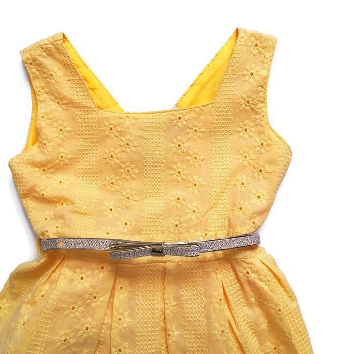 VESTIDO AMARILLO BORDADO - Mibebu -  Ropa Infantil