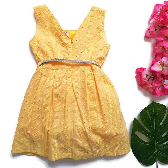 VESTIDO AMARILLO BORDADO - Mibebu -  Ropa Infantil