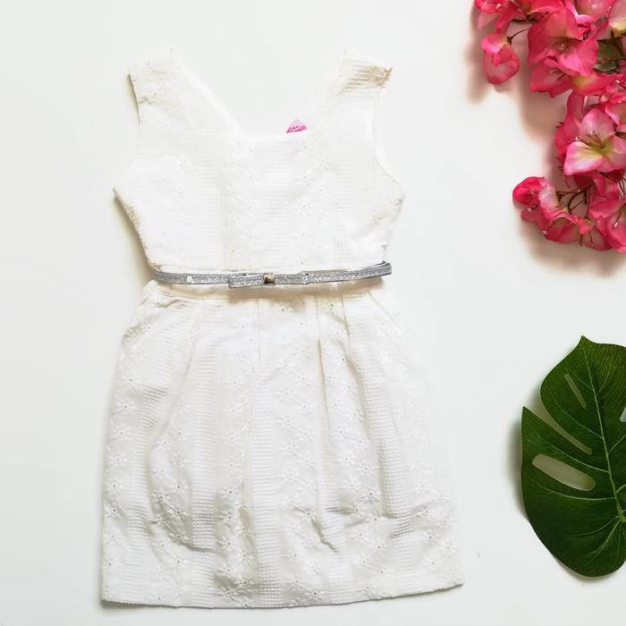 VESTIDO BLANCO BORDADO - Mibebu -  Ropa Infantil