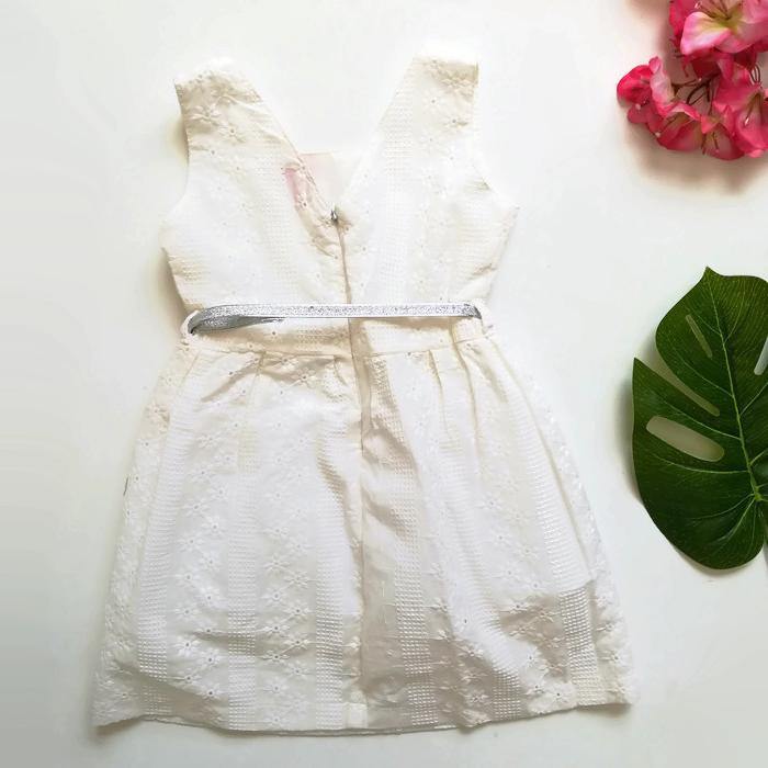 VESTIDO BLANCO BORDADO - Mibebu -  Ropa Infantil