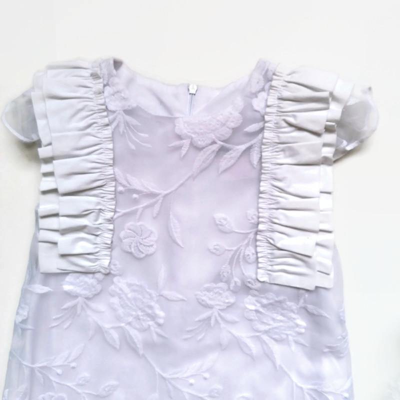 VESTIDO DE ENCAJE BLANCO NIÑA - Mibebu -  Ropa Infantil