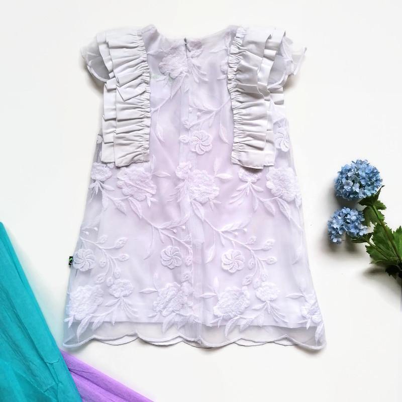 VESTIDO DE ENCAJE BLANCO NIÑA - Mibebu -  Ropa Infantil