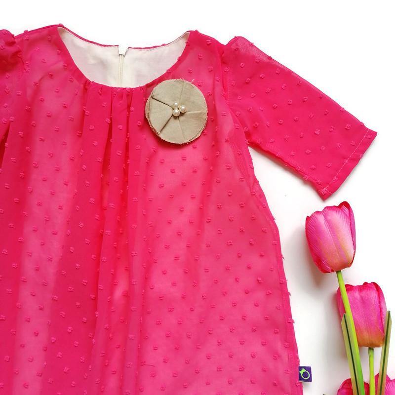 VESTIDO ROSA NIÑA - Mibebu -  Ropa Infantil