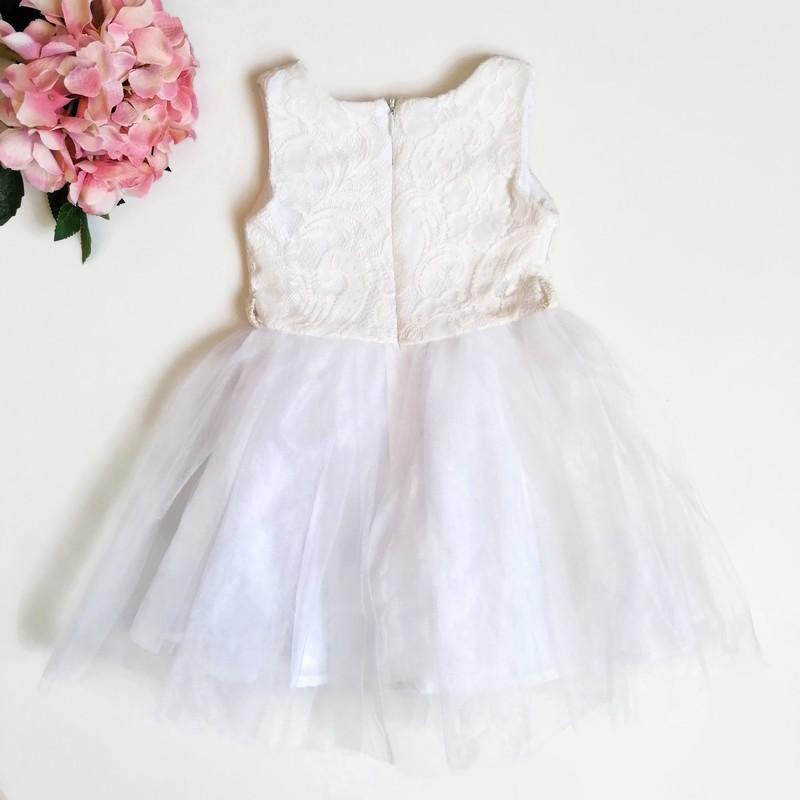 VESTIDO  BLANCO ENCAJE NIÑA - Mibebu -  Ropa Infantil