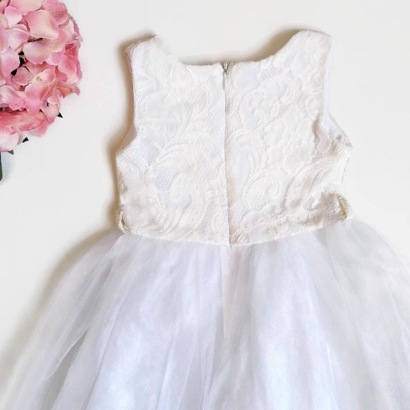 VESTIDO  BLANCO ENCAJE NIÑA - Mibebu -  Ropa Infantil