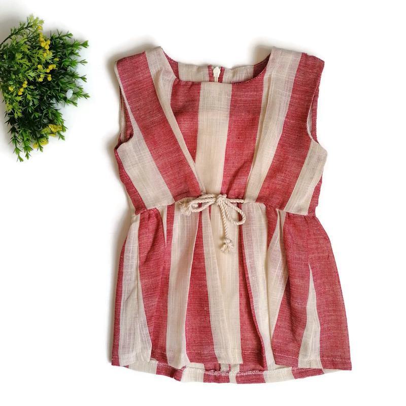 VESTIDO MANTA BEIGE ROSA NIÑA - Mibebu -  Ropa Infantil