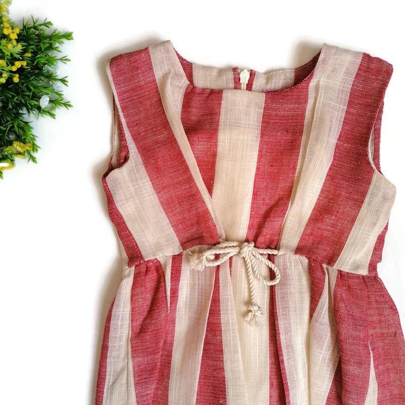 VESTIDO MANTA BEIGE ROSA NIÑA - Mibebu -  Ropa Infantil