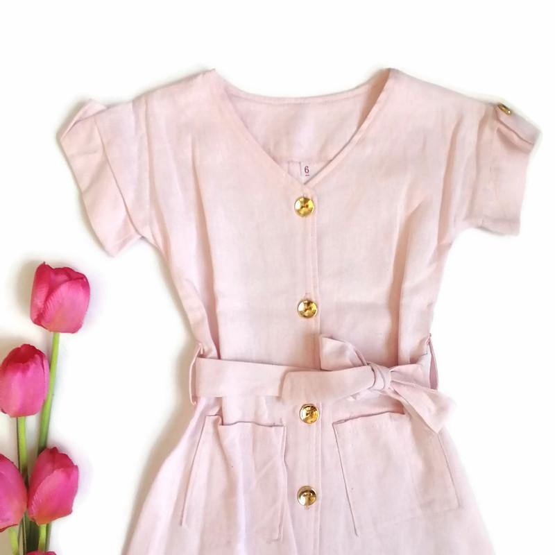VESTIDO ROSA PASTEL NIÑA - Mibebu -  Ropa Infantil