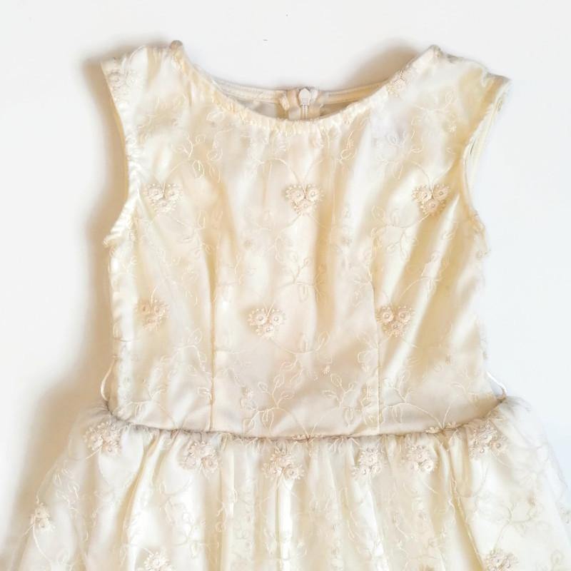 VESTIDO BEIGE ENCAJE NIÑA - Mibebu -  Ropa Infantil