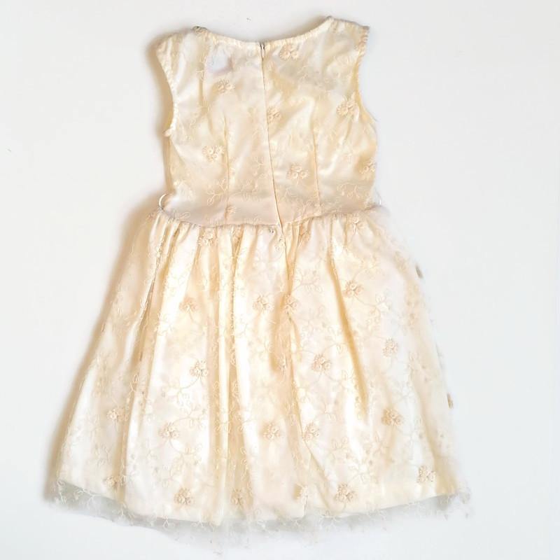 VESTIDO BEIGE ENCAJE NIÑA - Mibebu -  Ropa Infantil