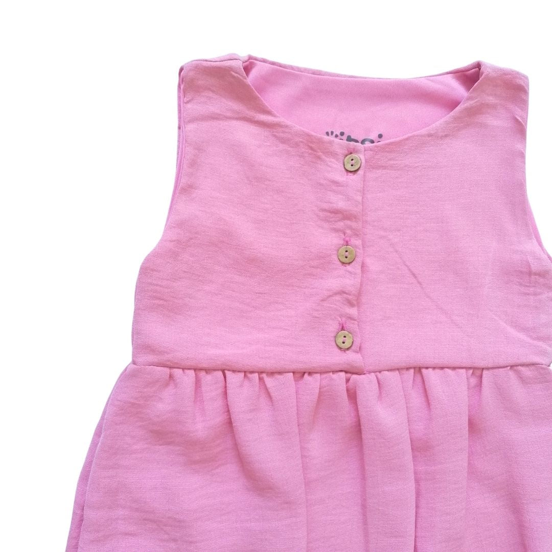 VESTIDO ROSA LISO NIÑA