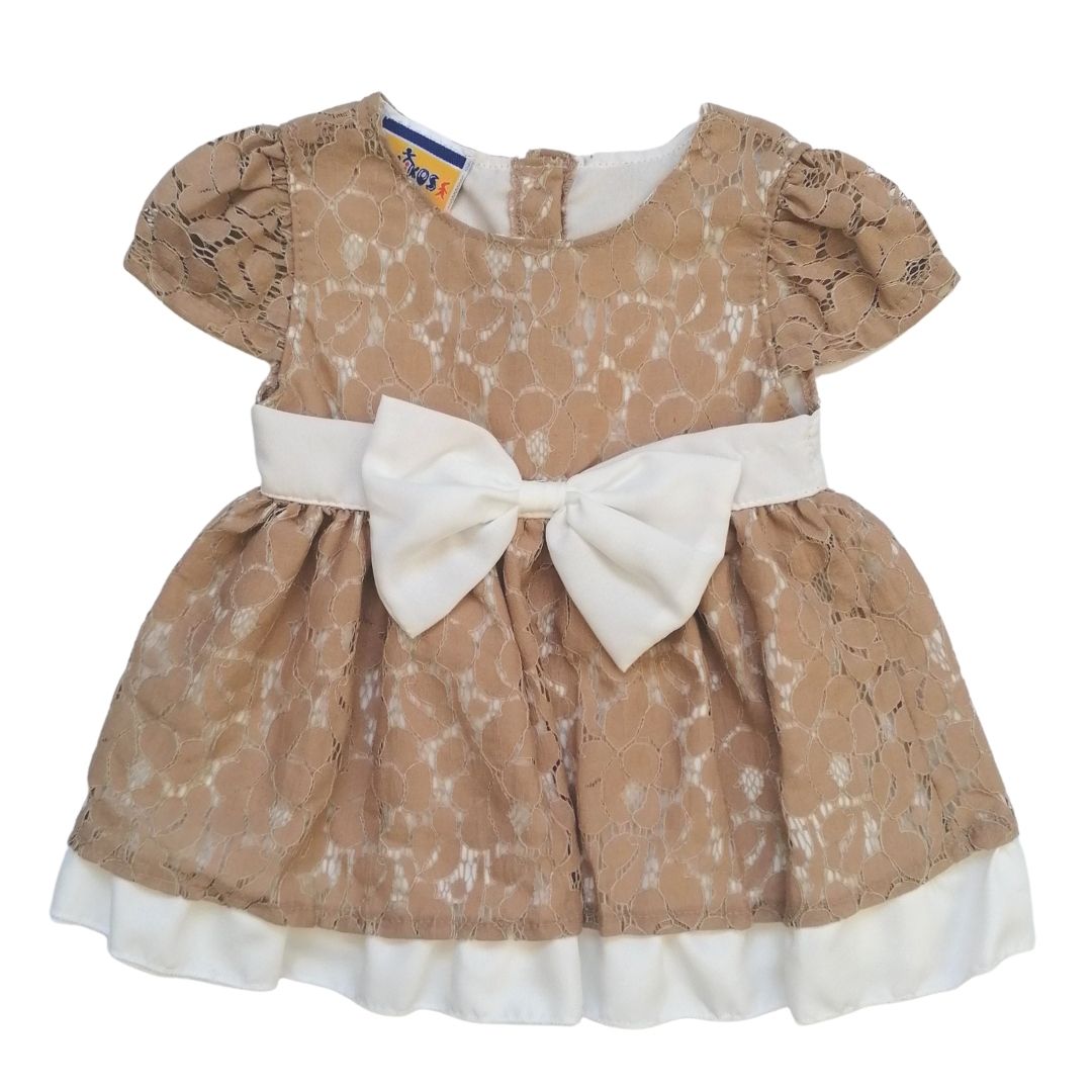 VESTIDO CAMEL BEIGE ENCAJE NIÑA