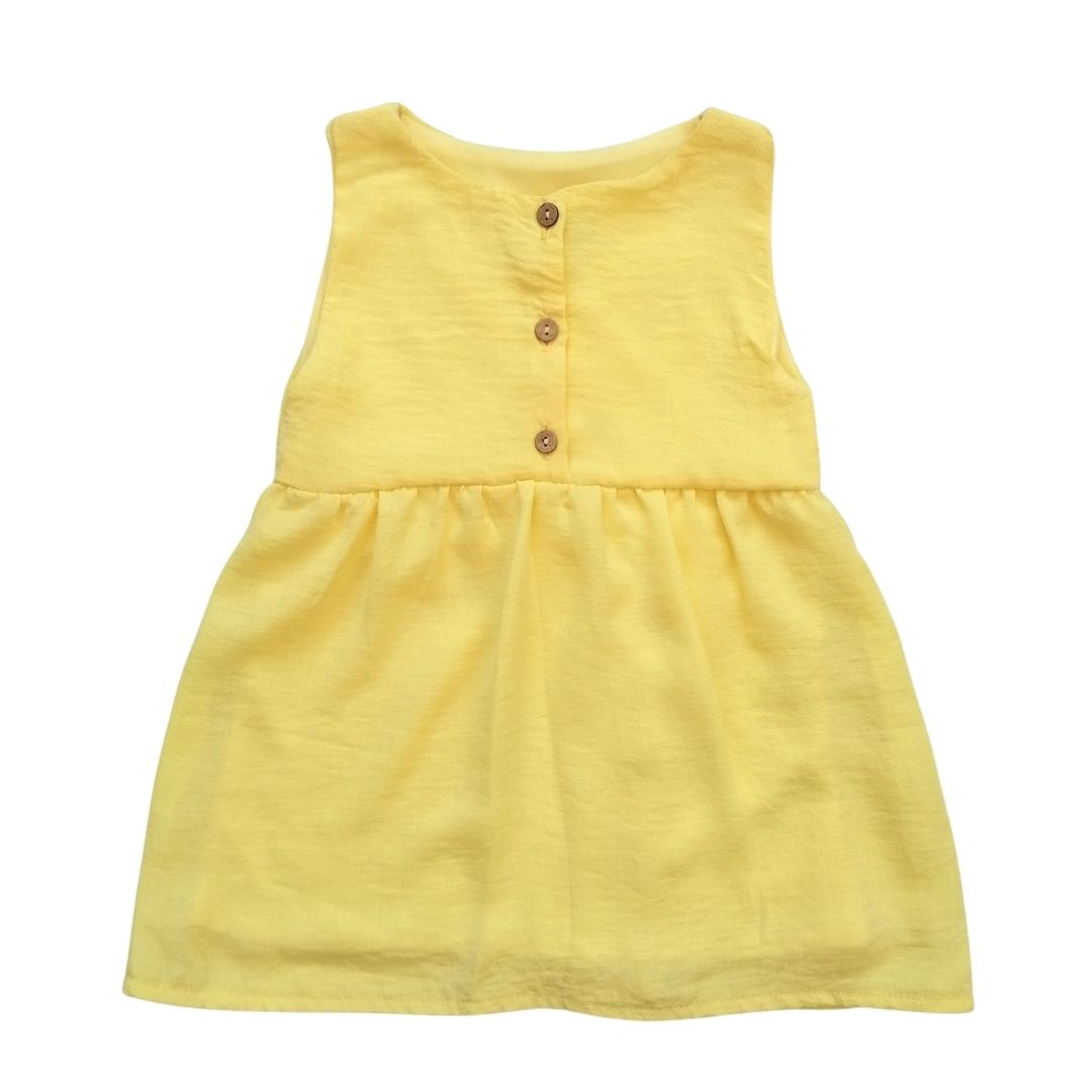 VESTIDO AMARILLO LISO NIÑA BEBÉ