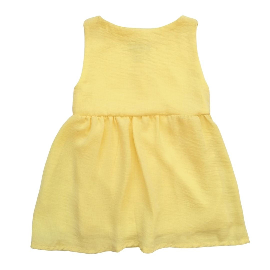 VESTIDO AMARILLO LISO NIÑA BEBÉ