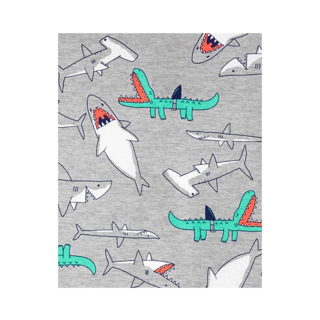 PIJAMA CARTERS 4PZAS TIBURÓN BLANCO GRIS NIÑO