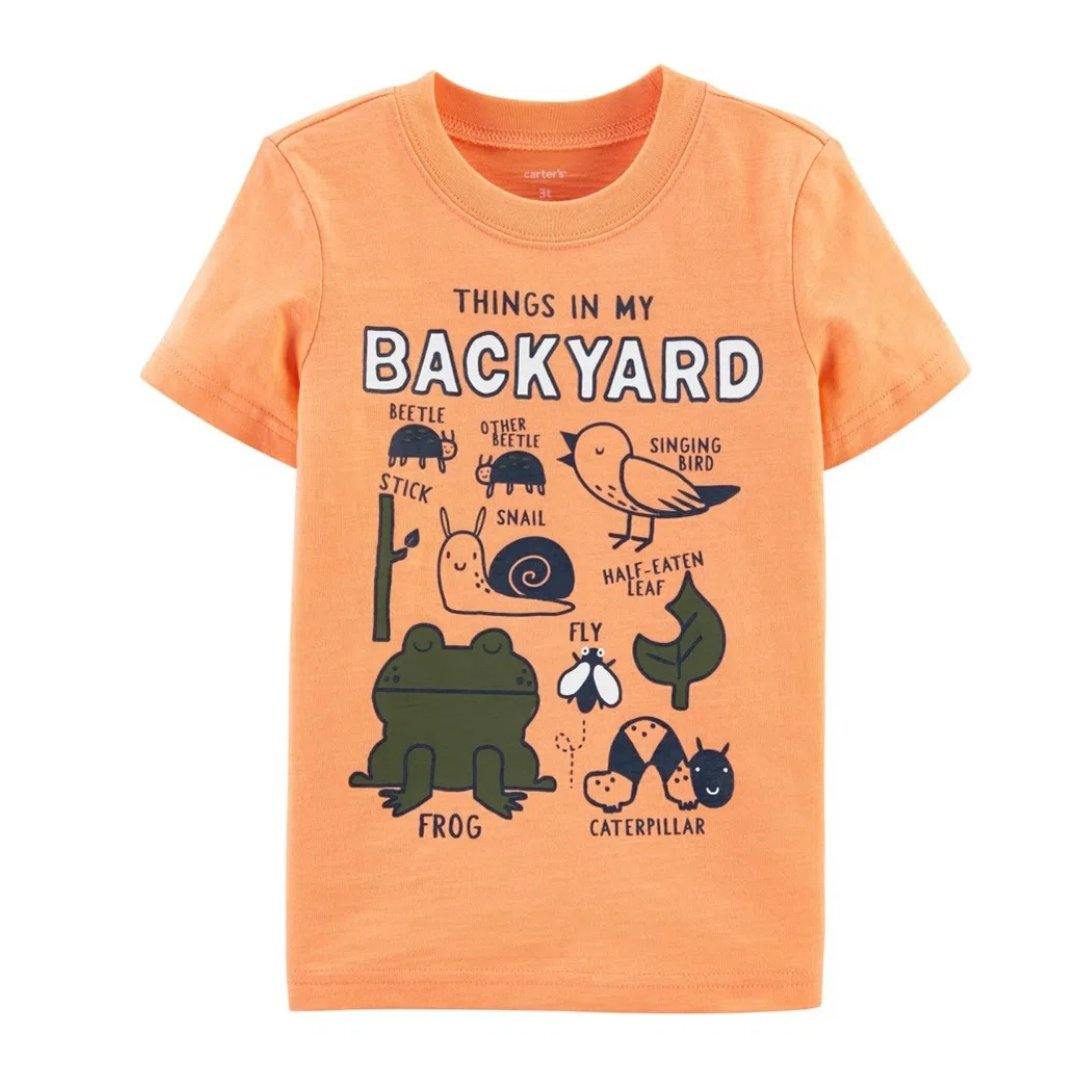 PLAYERA NARANJA ANIMALES  CARTERS NIÑO - Mibebu -  Ropa Infantil